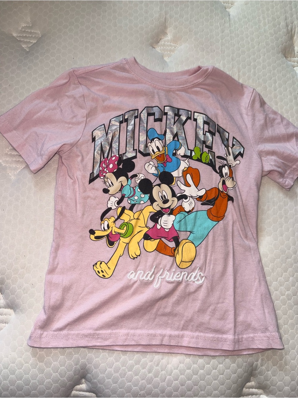 138.  Mickey and Friends Pink Kids Graphic Tee